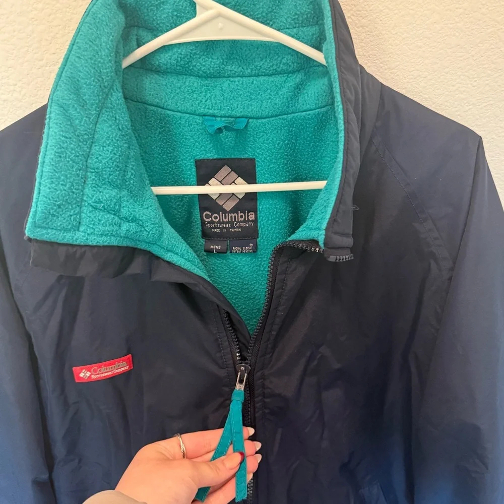 Vintage Columbia Bomber jacket, fleece, radial sleeve